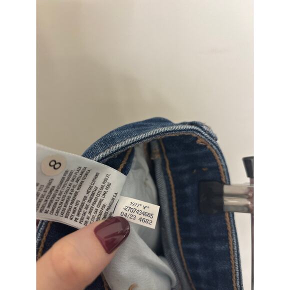 American Eagle Mom Jeans Womens Size 8 Medium Blue Stretch High Rise - Picture 6 of 6